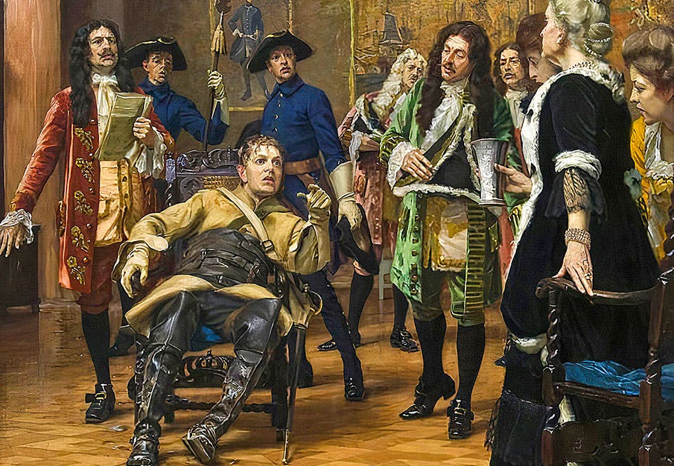 Nils Forsbergs målning »Stenbocks kurir« Nils Forsbergs målning »Stenbocks kurir«